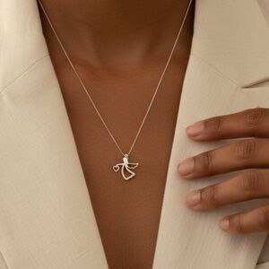 16" Diamond, Sterling and 14KT  Angel Necklace